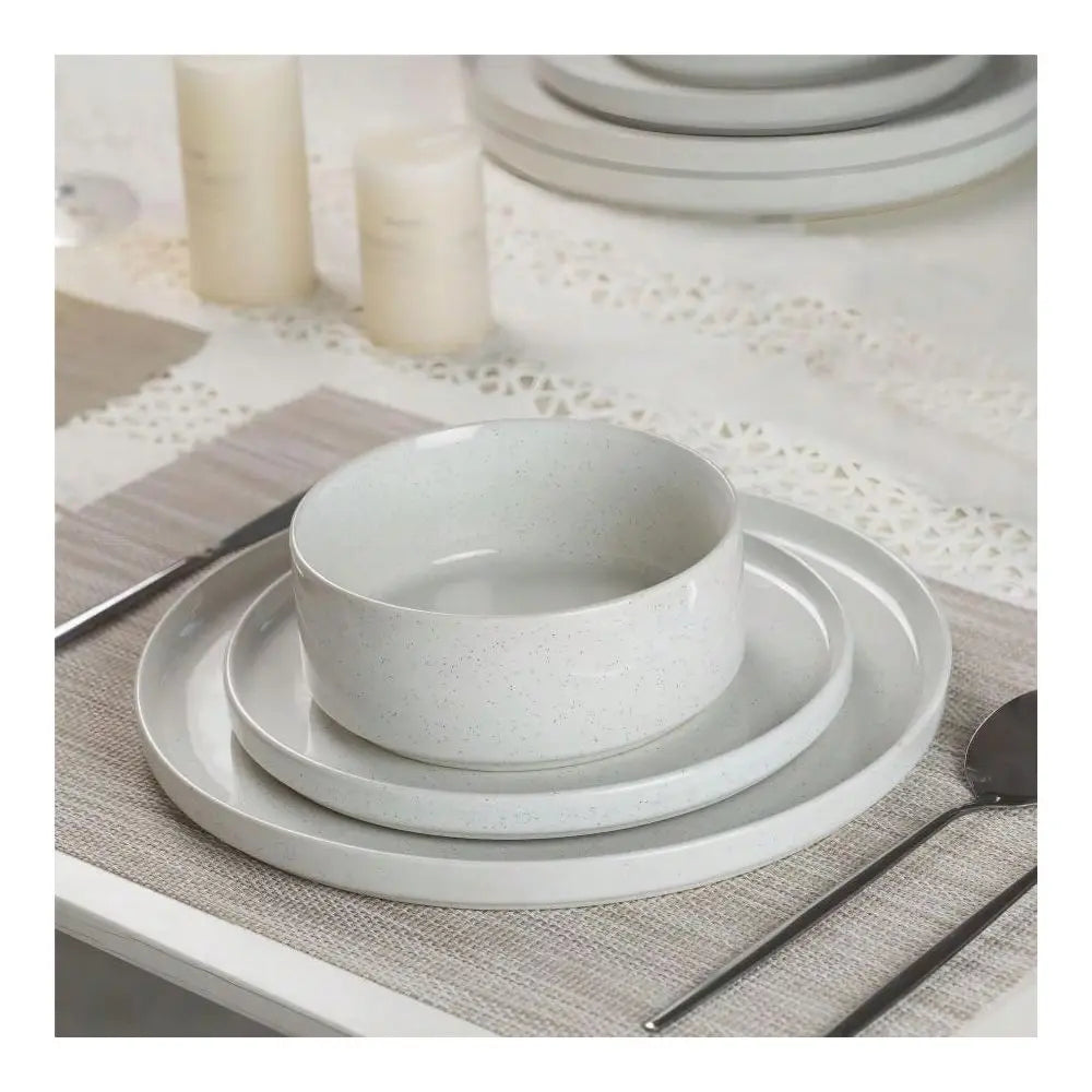 12 Pieces Dinnerware Sets, Stoneware Dishes, Dishes Set For 4,White