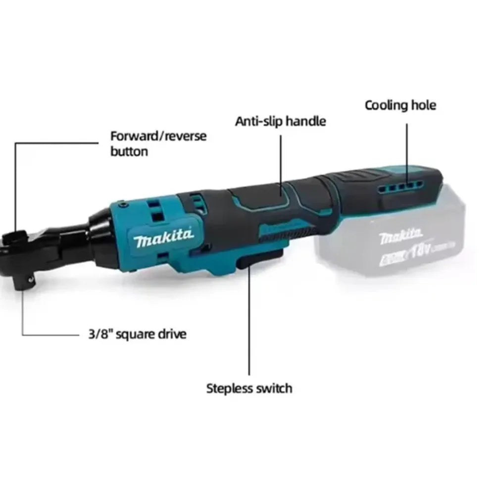 2026 Makita 18V Brushless Right Angle Impact Wrench, Cordless Ratchet Wrench with LED Light & Variable Speed