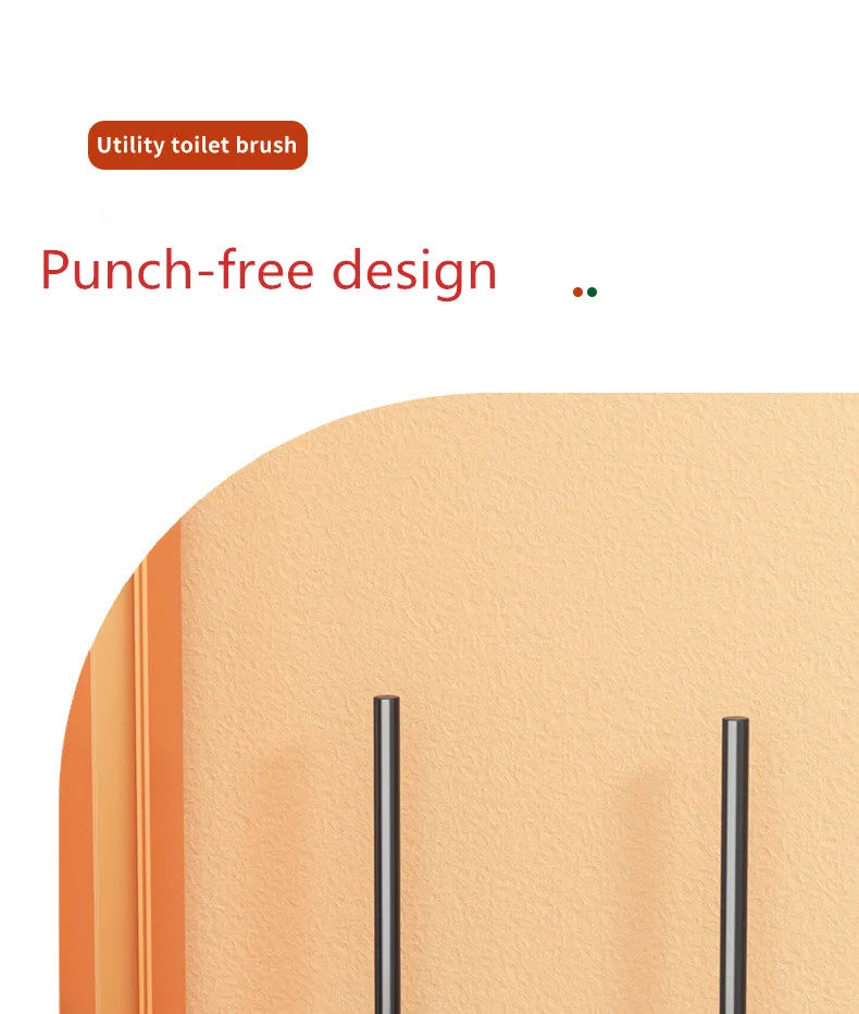 Toilet Brush Holder Wall Mounted Bathroom Cleaning Brush Toilet Brushes For Cleaning Storage Space Aluminum