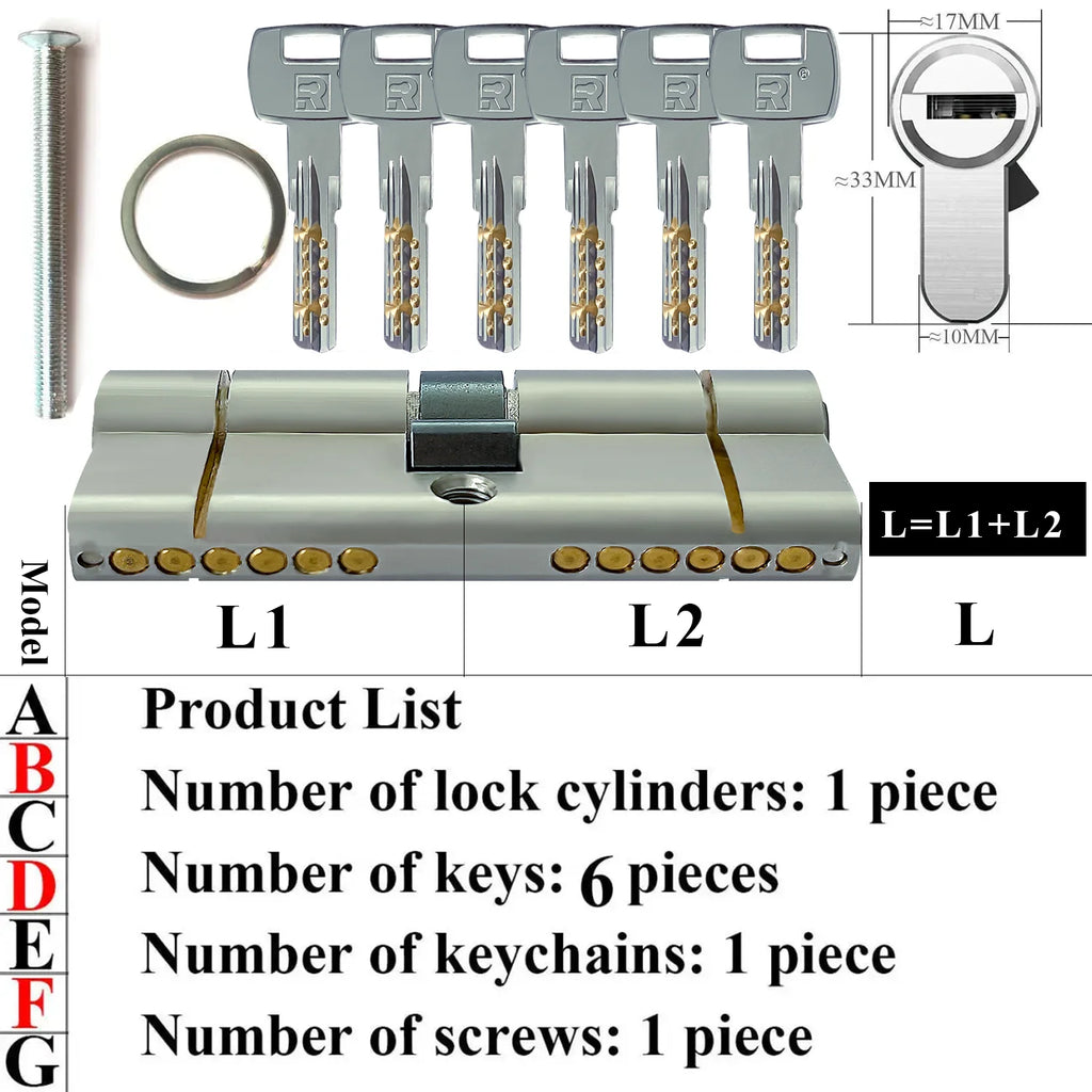 Customization: Open all household door locks with the same key. European standard high-quality 11 pin anti-theft lock cylinder