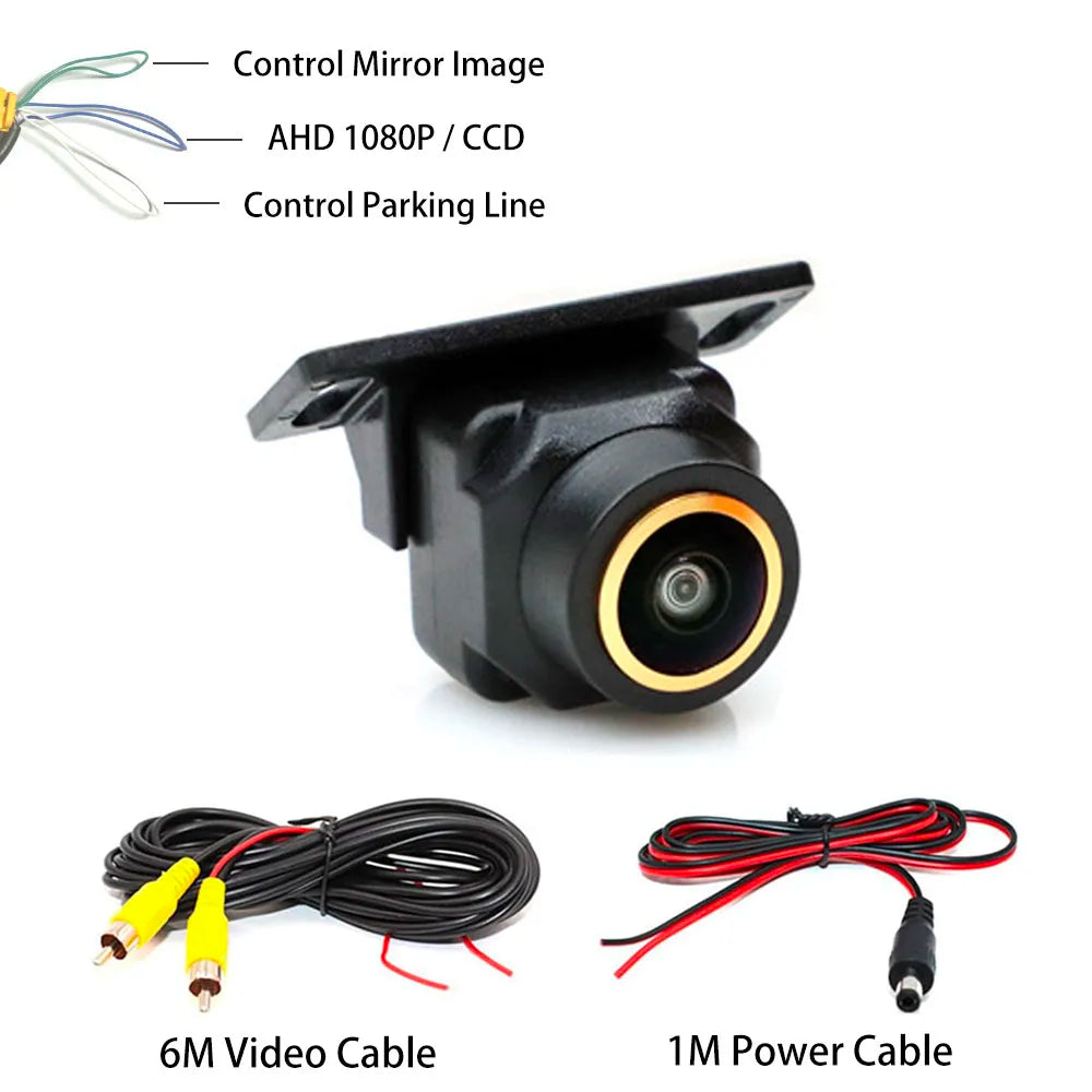 AHD 1080P Fisheye CCD Waterproof Wide View Angle Rear/Front View Back up Camera for HD Night Vision for Car Parking Assist