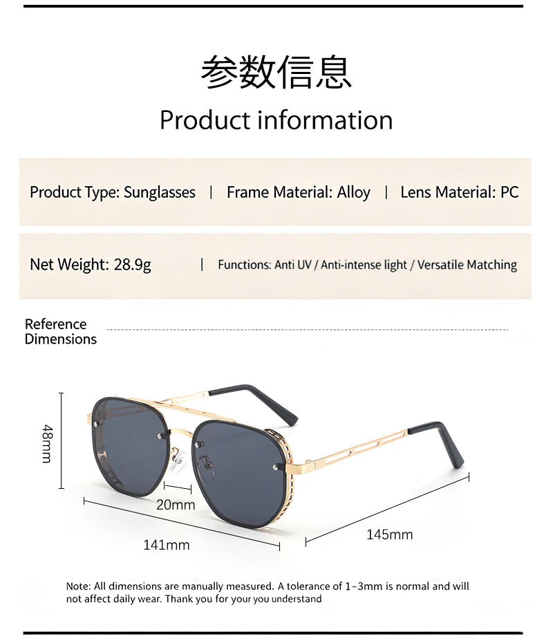 Fashionable New Style Sunglasses Trendy Outdoor Sun Protection Travel Glasses High-end Sun-shading Glasses8820