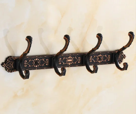 Antique Carved Towel Hanger Clothes Hat Hook Row Vintage Robe Hook Bathroom Robe Hook Bath Hardware Set Kitchen Hanger