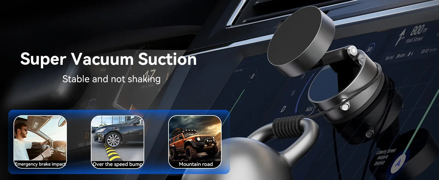 Car/Mirror/Gym Vacuum Suction Fold Magnetic Phone Holder 360 Rotation Suction Cup Car Phone Stand Mount For Magsafe iPhone 16~12