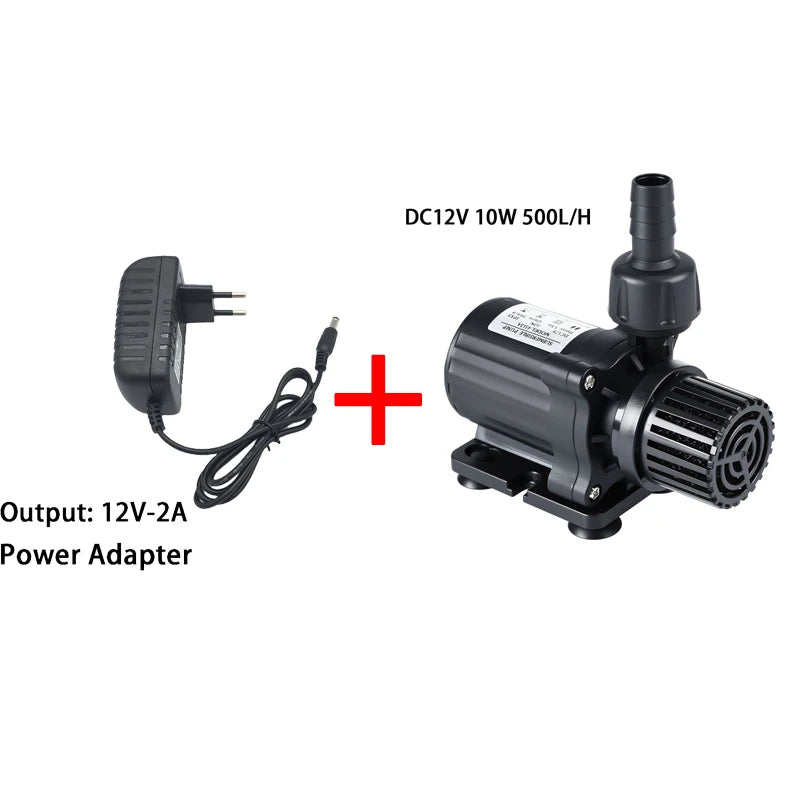 DC12V Brushless Direct-flow Water Pump for Garden Fountains Industrial Use Agricultural Irrigation Solar Water Supply EU Plug