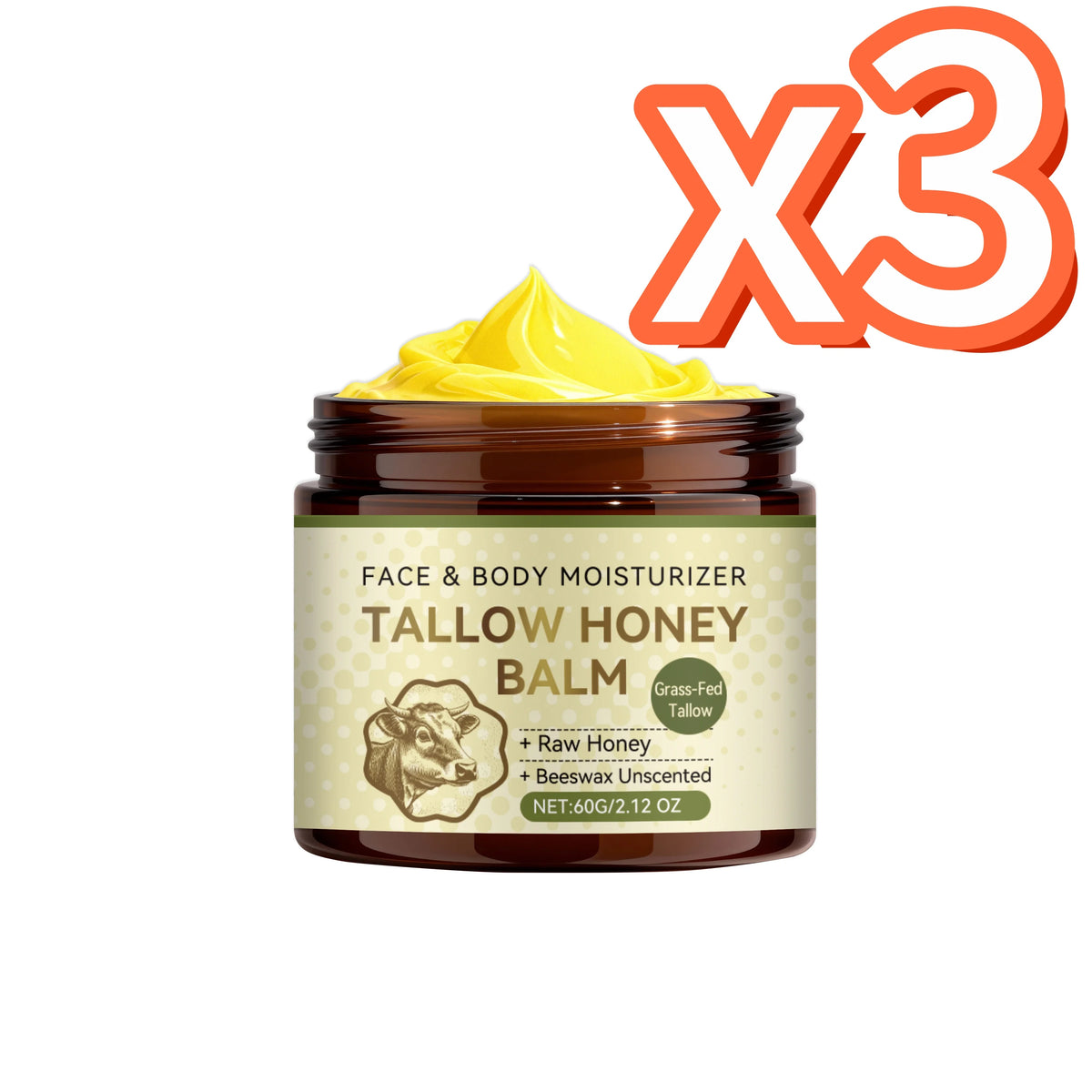 Whipped Beef Tallow Honey Balm Lock Moisture Nourish Repair Facial Skin Enhance Elasticity Soften Rough Skins Face Moisturizer