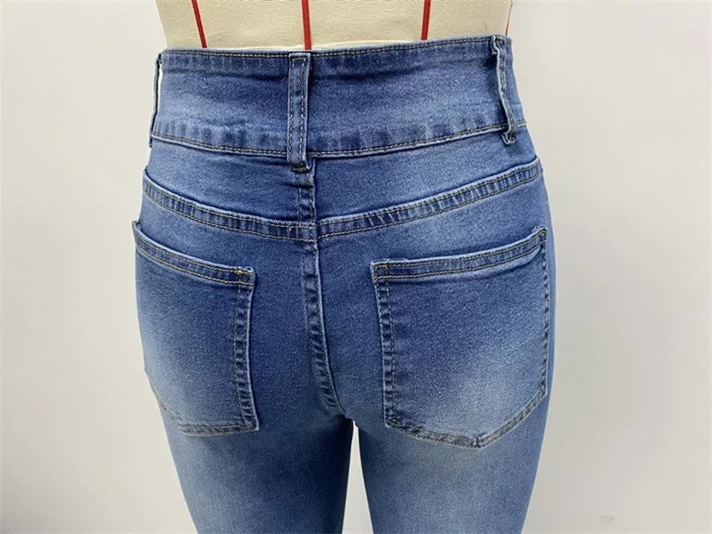 2025 Vintage Mid Waist Washed Stretch Jeans Women New Micro Flared Trousers Casual Commuter Female Denim Pants Trend Streetwear