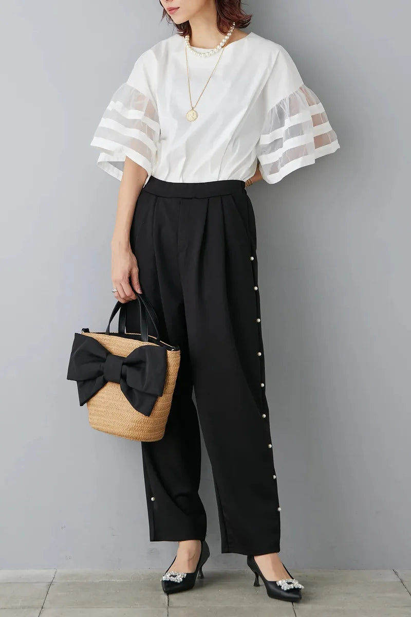 Flare Sleeve Shirts & Blouses Fashion Loose 2026 Woman Blusas New Arrivals Camisas Japan Korean Ropa Mujer Summer Tops