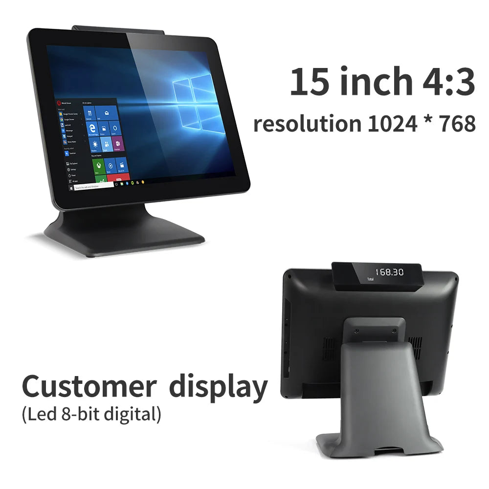 Desktop POS Computer Cash Register Touch Screen All in One POS System Terminal Machine with Scanner / Printer / Drawer