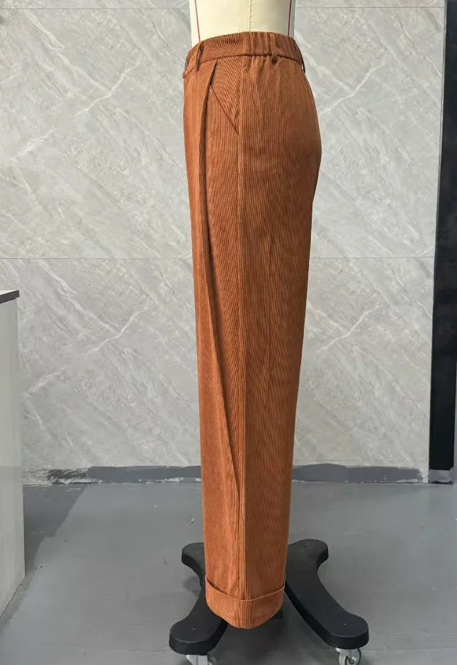 Loose and Lazy Elastic Waist Slimming Wide-leg Casual Pants, Trendy and Versatile Autumn Wide-leg Pants for Short Women