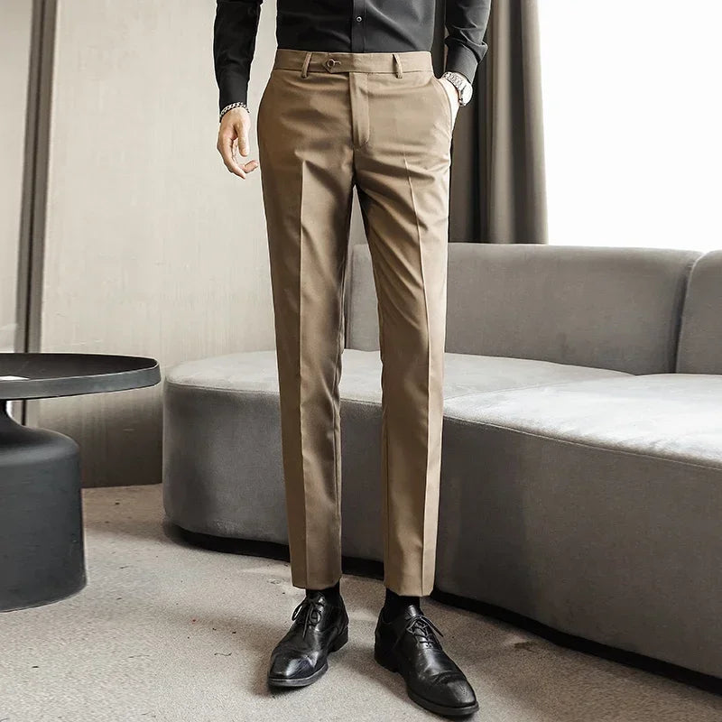 Royal Blue Men Suit Pants, Business Office Trousers, White Black Red Pantalones Hombre Wedding Party Dress Pant, Asian Size