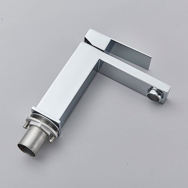 Senlesen Brushed Gold Bathroom Faucet Basin Faucets Deck Mounted Sink Mixer Tap Stainless Steel Countertop Hot Cold Water Crane