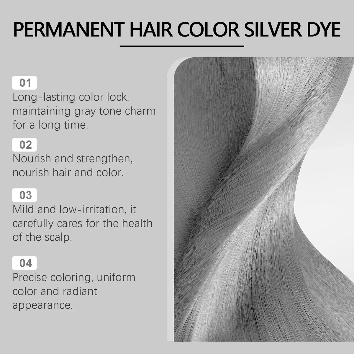 Gray Hair Dye Cream Home DIY Smoky Silver Hair Coloring Cream Nourishing Moisturizing Long Lasting Colorant Root Touch Up Fashion Hairs Color For Men Women