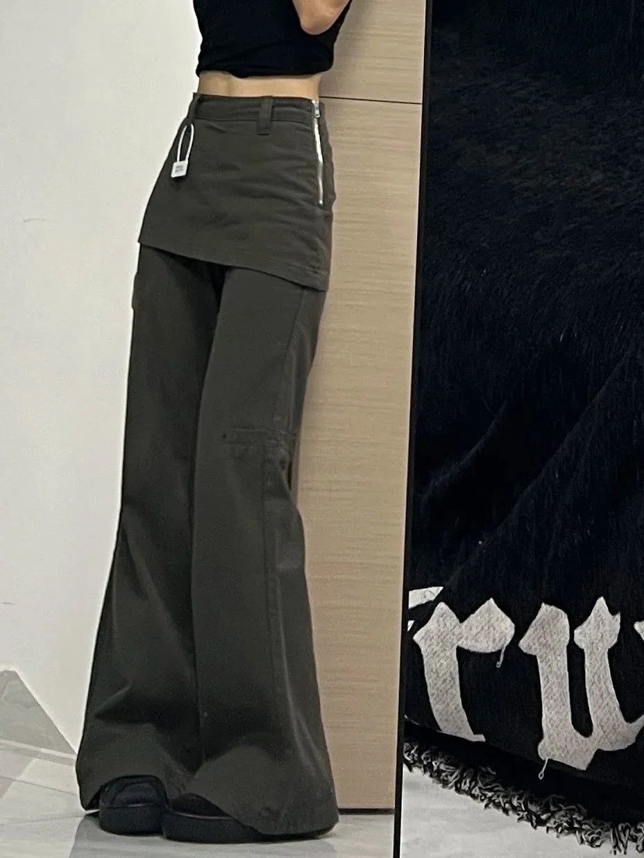 Women Flare Jeans Fashion Street Style Bell Bottom Denim Pants Lady Design Sense Niche Y2K Punk Long Trousers