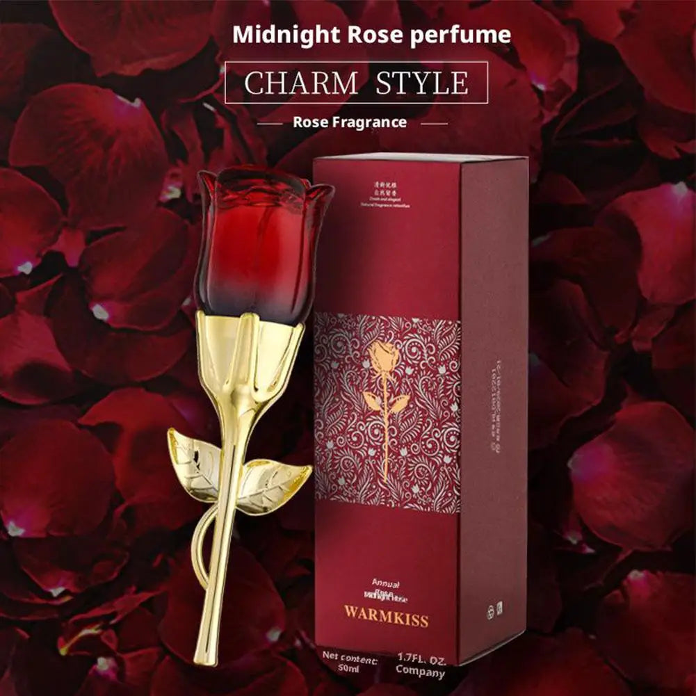 50ML Midnight Rose Perfume for Women - Long-Lasting Floral Fresh Elegant Body Spray Pheromone Gift Charming Light Fragrance