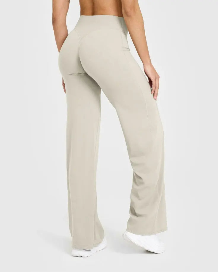 Sport Trousers Straight-Leg Pants Ultra Soft Butter Fabric Women's Mid-Waist Yoga Pants GYM Naked Feel Pilates Running