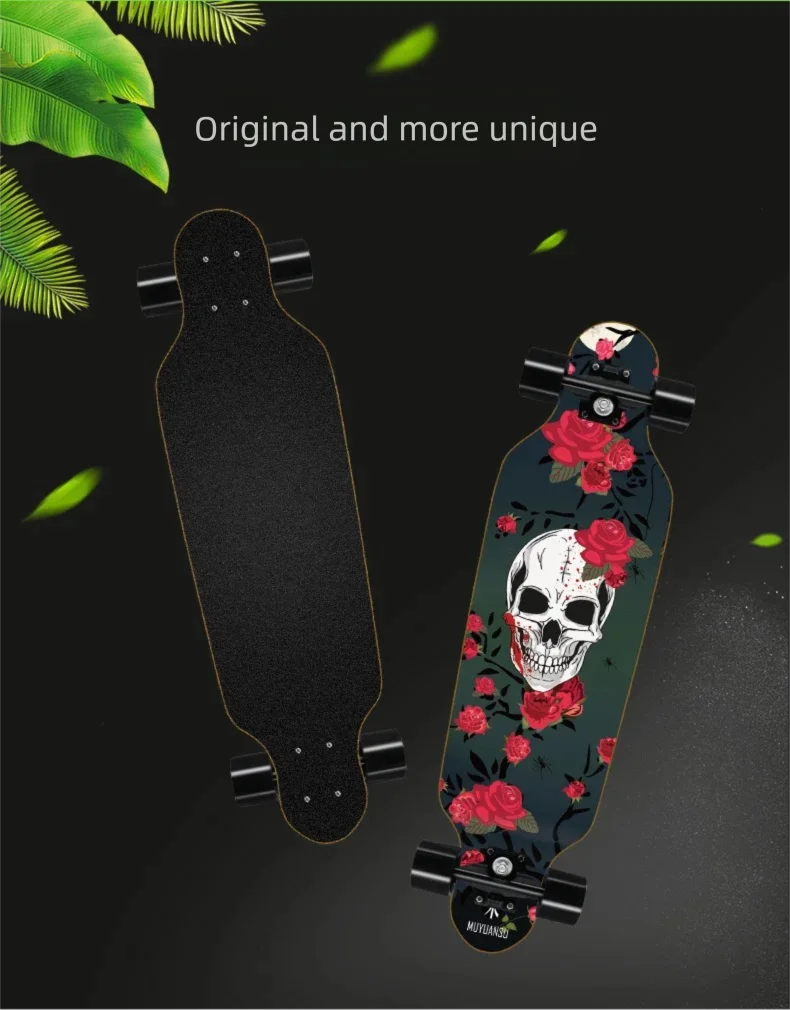 Korean Style Mini Dancing Four-Wheel Short Skateboard, Street Cruising Portable Commuter Skate Board for Adults Teenagers Boys