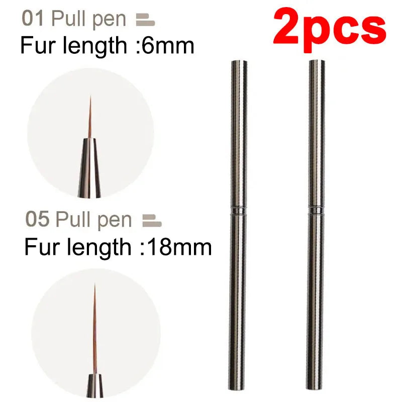 Nails Art Liner Brushes Striping Drawing Elongated Lines Painting 6/9/12/15/18mm Nail Professional Manicure Tool ZJS02
