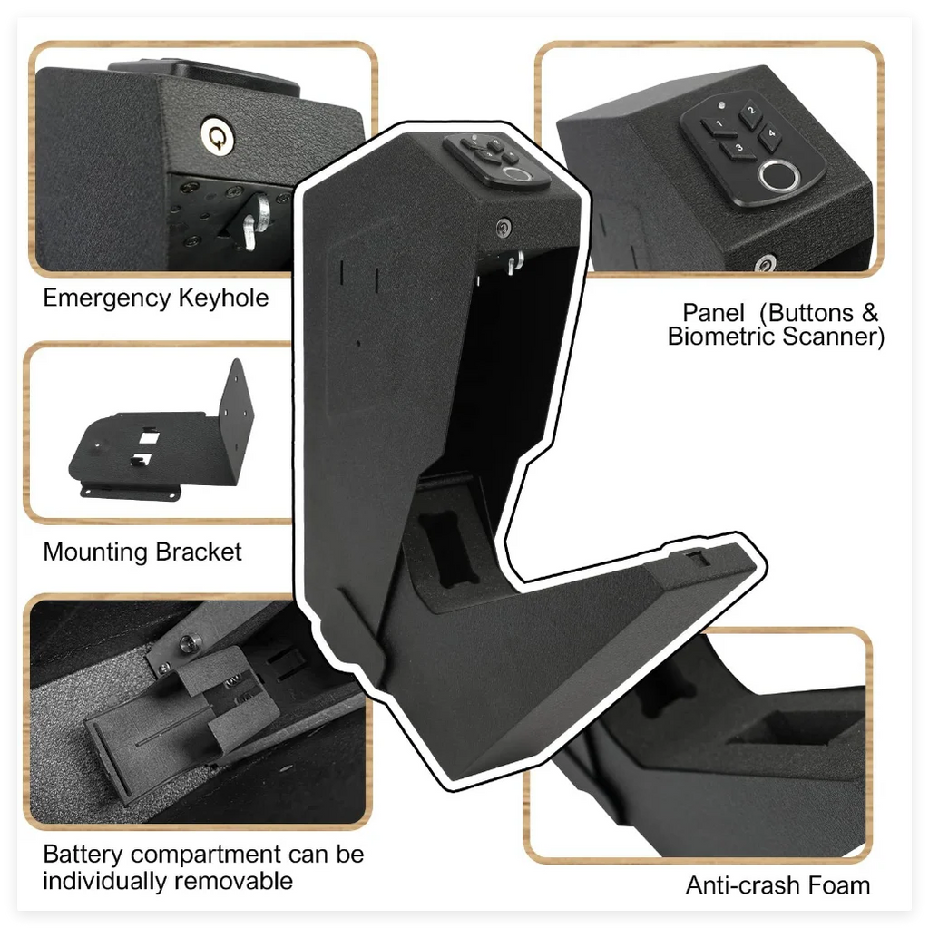 OS519FC 2-in-1 fingerprint password pistol safe European and American wall mounted pistol Box