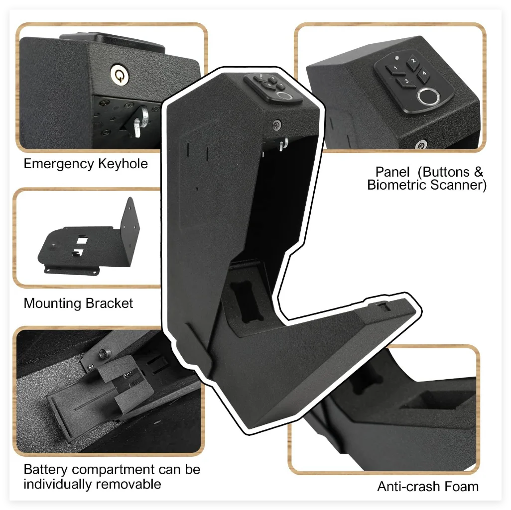 OS519FC 2-in-1 fingerprint password pistol safe European and American wall mounted pistol Box