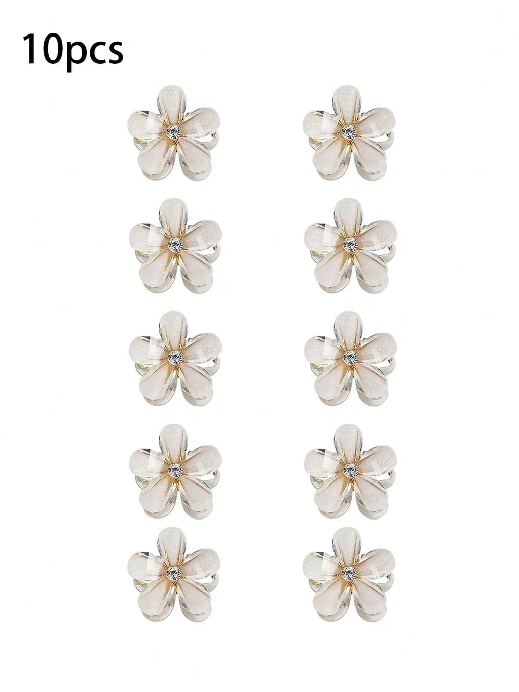 6/10PCS Cute Mini Flower Hair Claw Clips Colorful Opal Hairpins Sweet Small Hair Accessories for Girls Fashion Hair Accessories