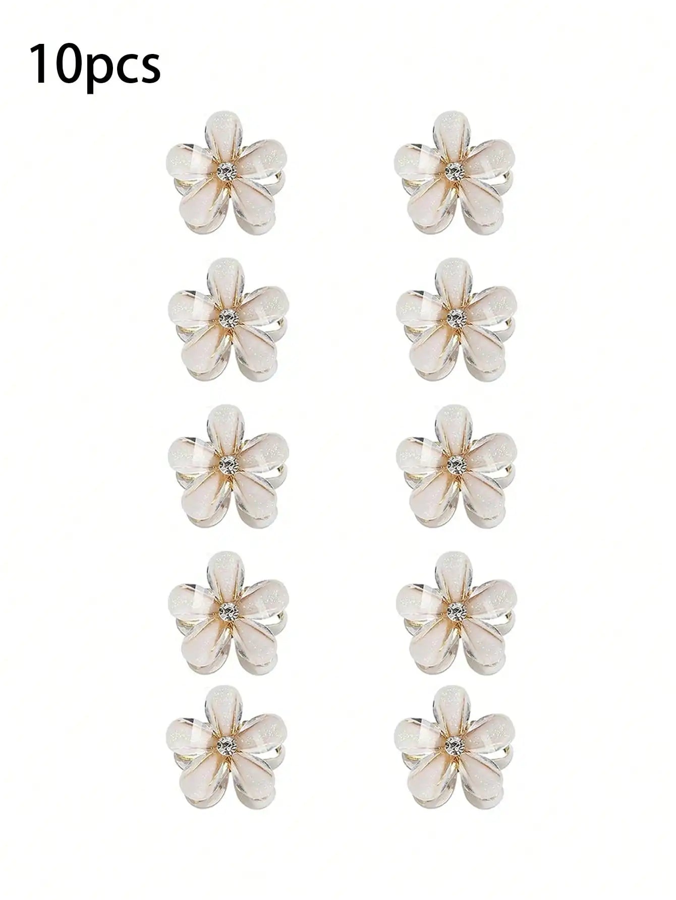6/10PCS Cute Mini Flower Hair Claw Clips Colorful Opal Hairpins Sweet Small Hair Accessories for Girls Fashion Hair Accessories