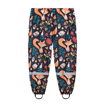2 3 4 5 6 7 8 Years Girls Waterproof Pants Cute Cartoon Spring And Autumn Kids Pants New Fashion Boys Outdoor Children Clothing
