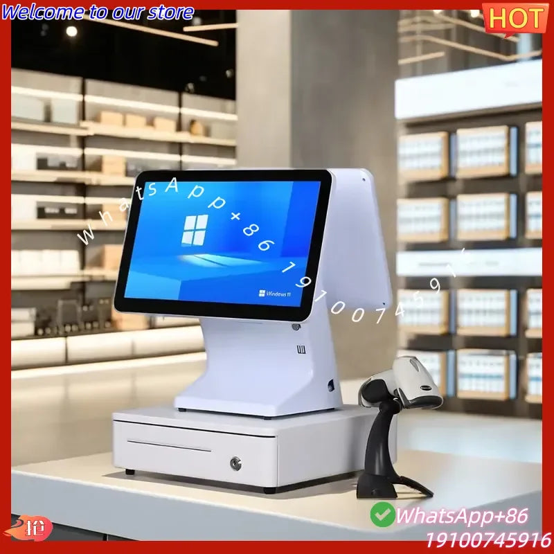 2026Hot All-in-One Point of Sale POS System 15.6" Touch Screen Cash Register Wholesale Multi-System for Cafes Hair Salons
