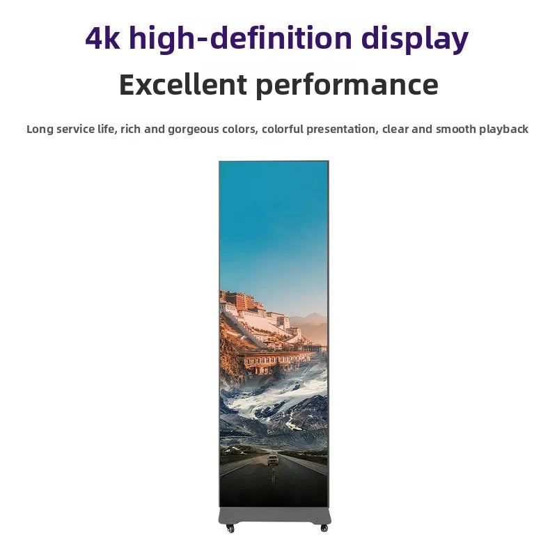 LED Poster Screen Electronic Advertising Player Anti-Collision Full-Color LED Display High-Definition Indoor 128x768 Resolution