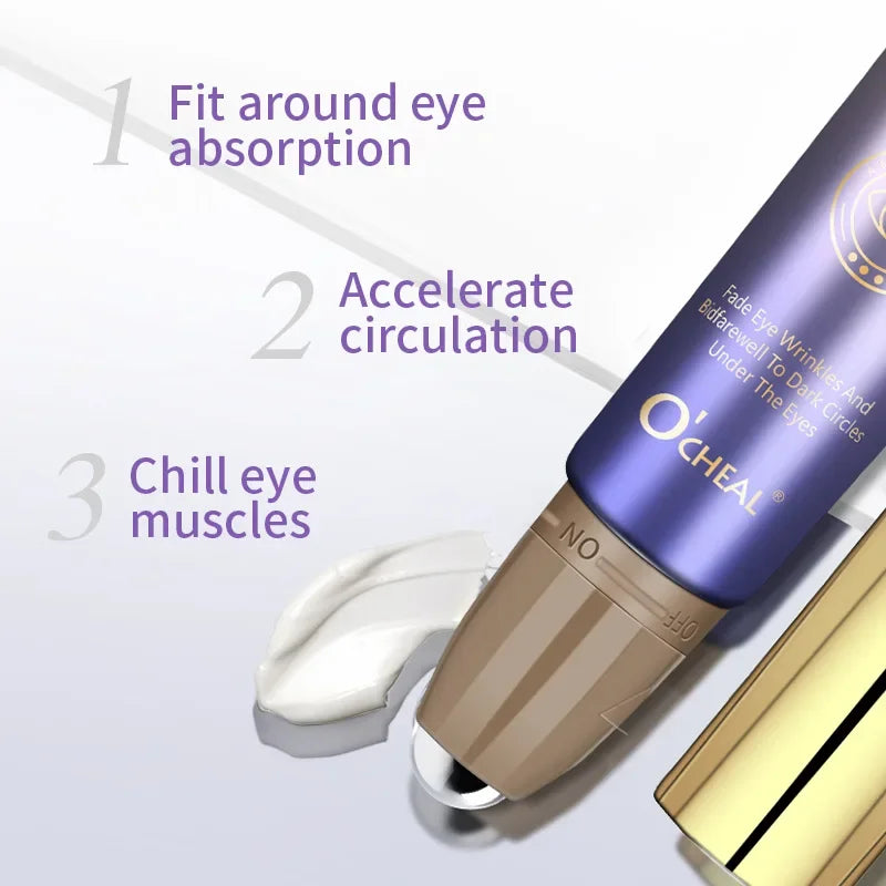 Instant Eye Bag Removal Cream Roller Ball Anti Wrinkle Fade Fine Lines Firming Skin Anti Dark Circle Puffiness Brighten Eye Care