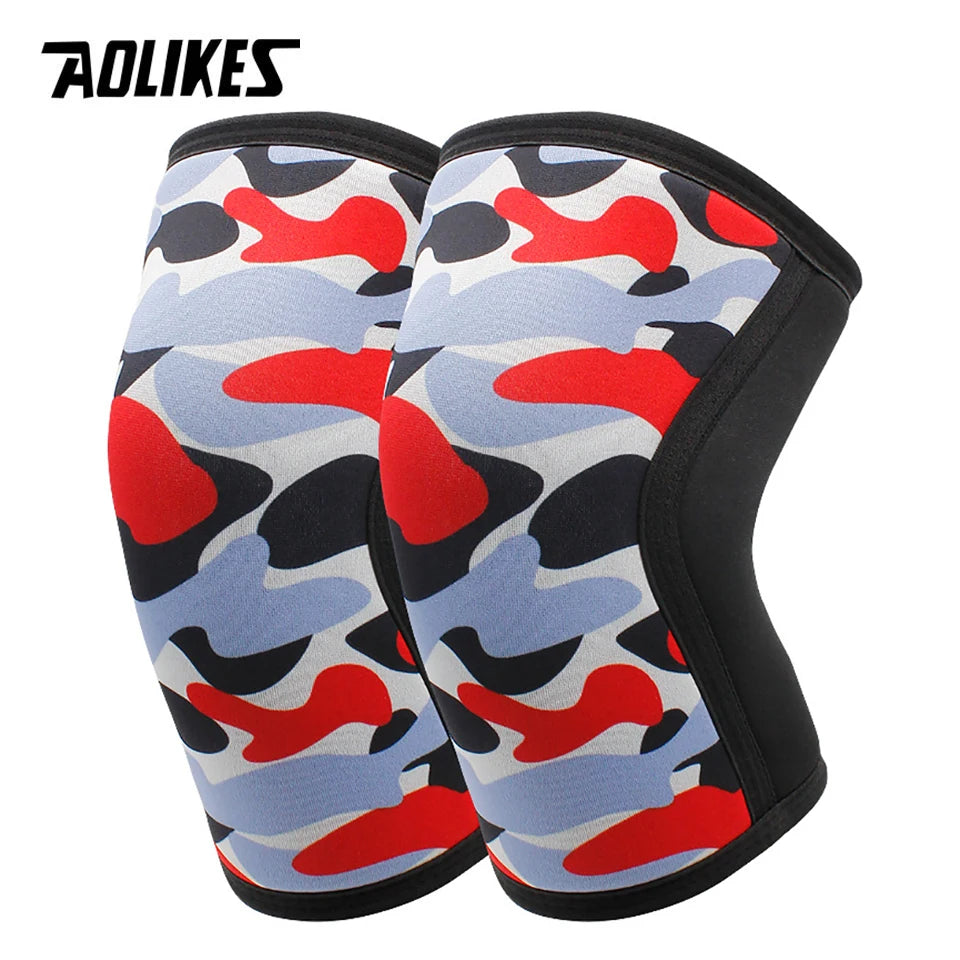 AOLIKES 7mm Compression Knee Sleeves for Weightlifting Support, Powerlifting Strength, Heavy Squats, Cross Training, Gym Fitness