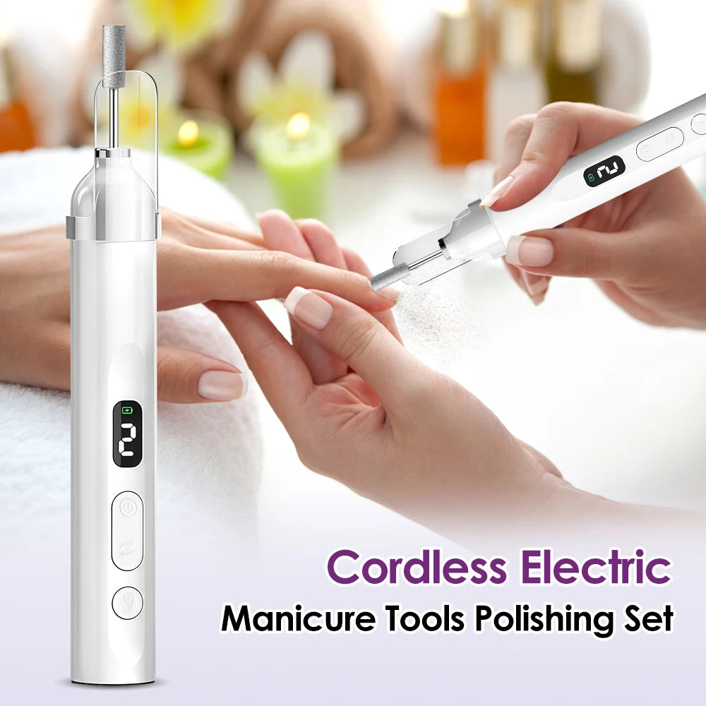 New 45000RPM Professional Electric Nail Drill Machine Low Noise Rechargeable Nail File Nails Accessories Gel Nail Polish Sander