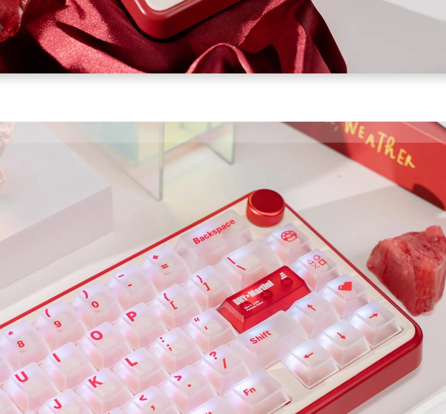 White Frog Korean Keycap Mist Pc Transparent Light Cherry 154/131 Key2.25/2.75/7U Space Bar Retro Red L Shape Enter Key Keycaps
