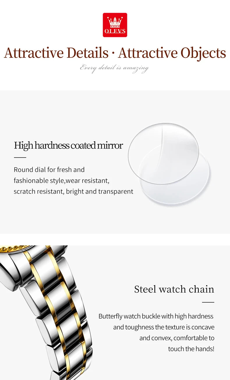 OLEVS Automatic Mechanical Watch for Ladies Auto Date Top Brand Business Luxury Women Watch NEW 7003