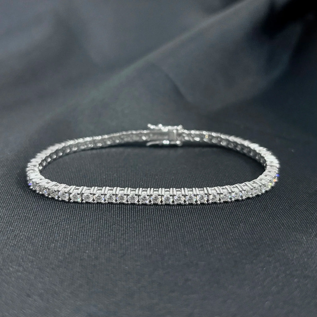 OEVAS Full Moissanite Tennis Bracelet 925 Silver Plated 18k Gold for Women Man Wedding Party Fine Jewelry Can Pass Diamond Test