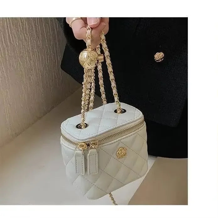 Camellia rhombic chain box small bag women's winter mini shoulder crossbody bag purses and handbags women handbags purses