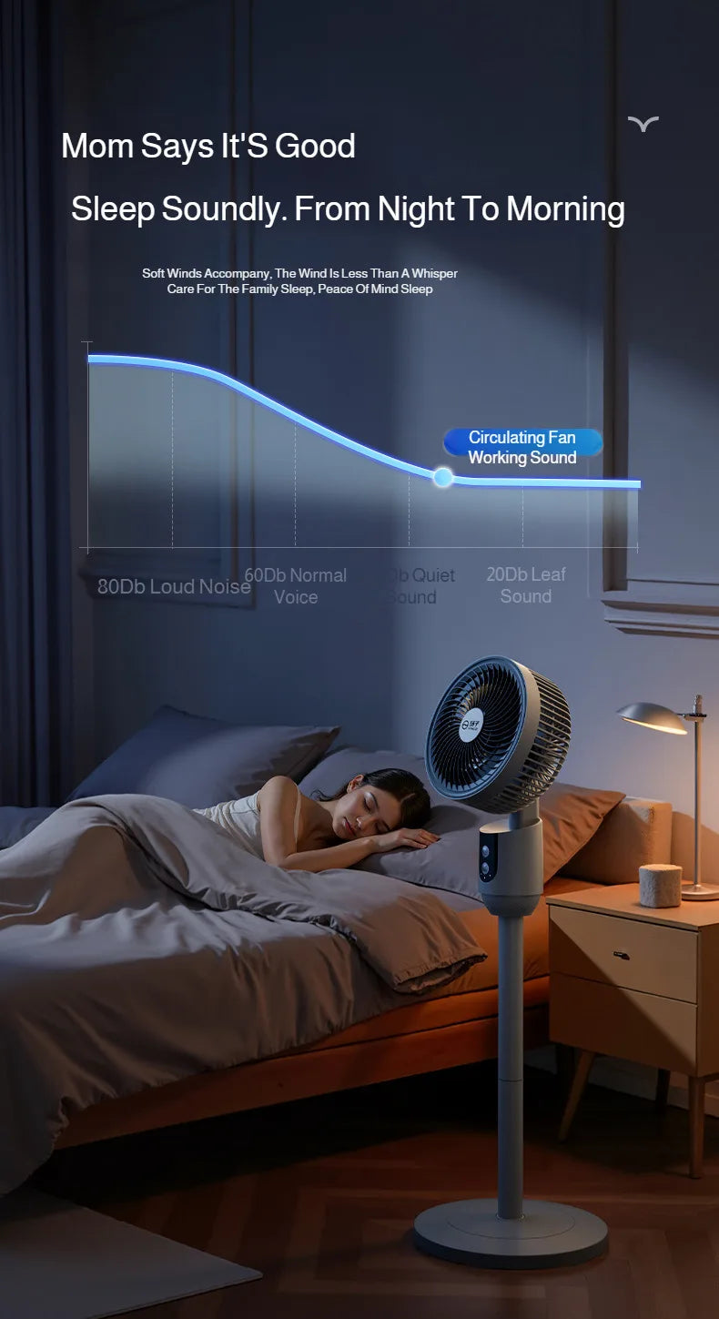 Household floor fan three-speed wind silent electric fan floor fan high wind air circulation fan dual-purpose adjustable fan