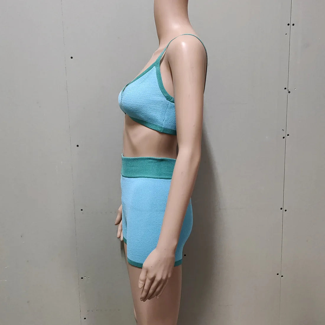 Summer Contrast Knit Outfits Halter Top And Short Trousers Sets Female Beach Holiday Sexy Casual Tracksuit Y2k Women Sets 2026