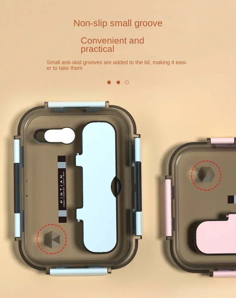 Transparent Lunch Box for Kids Food Storage Container with Lids Leak-Proof Microwave Food Warmer Snacks Bento Box Japanese Style