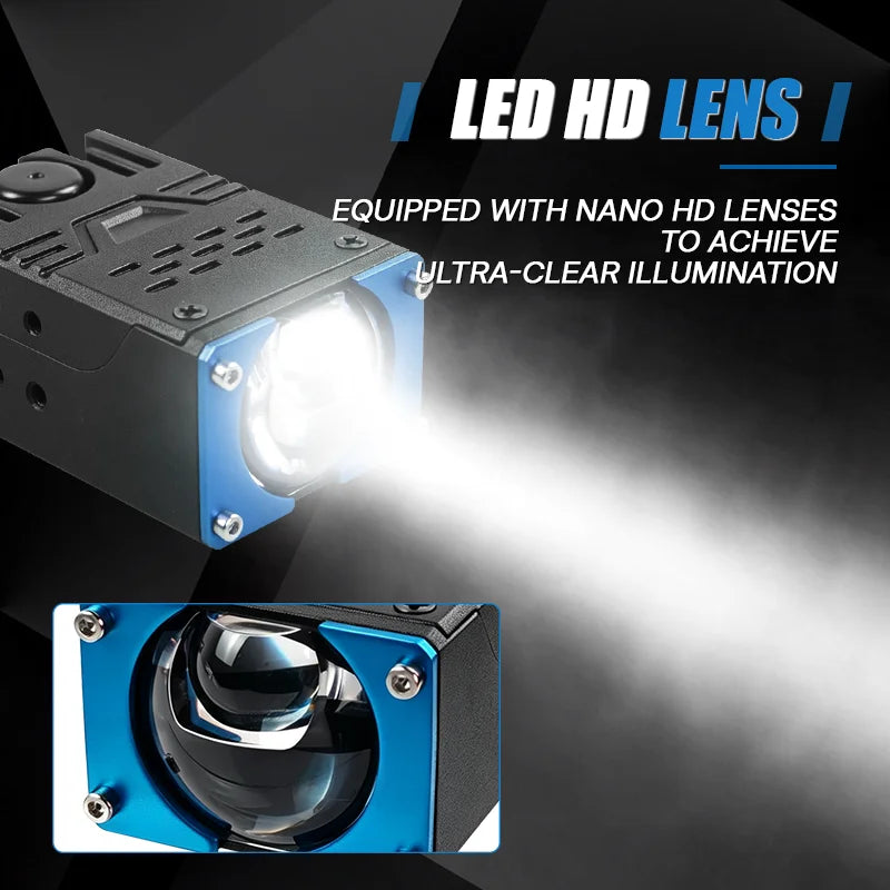 130W Car Grille Spotlight Projector Len Light 80000LM Super Bright Work Lights Motorcycle Lorry Truck Auxiliary Spotlight 6000K