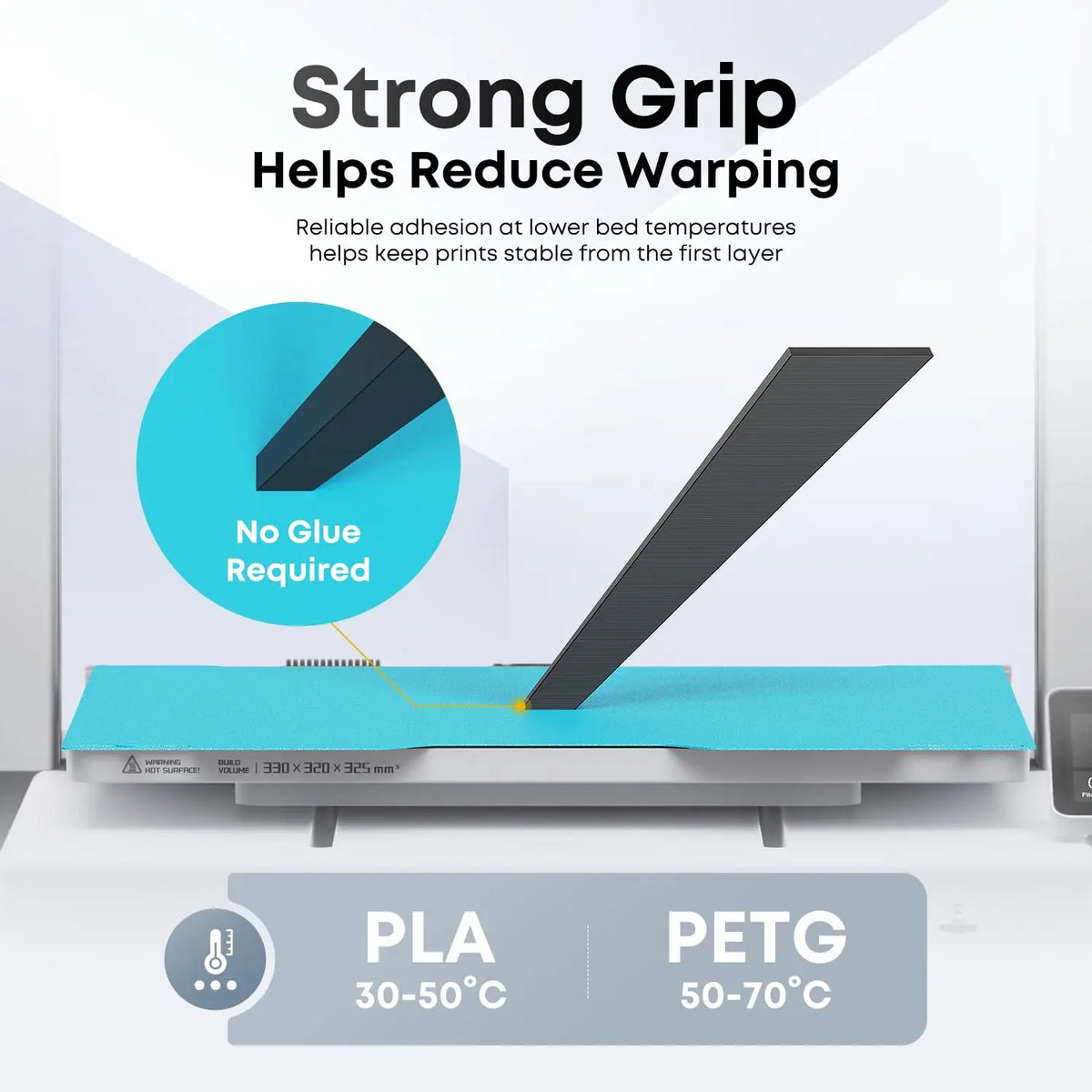 For Bambu Lab A2L H2C Build Plate 335x325mm Resistant to High Temperatures Easy Installation Durable Wear-Resistant PEI PET PEO