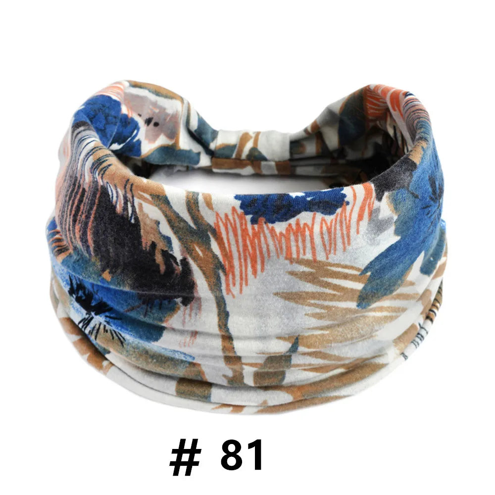 Boho Headbands for Women Cotton Wide Head Bands Stretch Hairband Non Slip Workout Yoga Running Turban Headwrap Hair Accessories