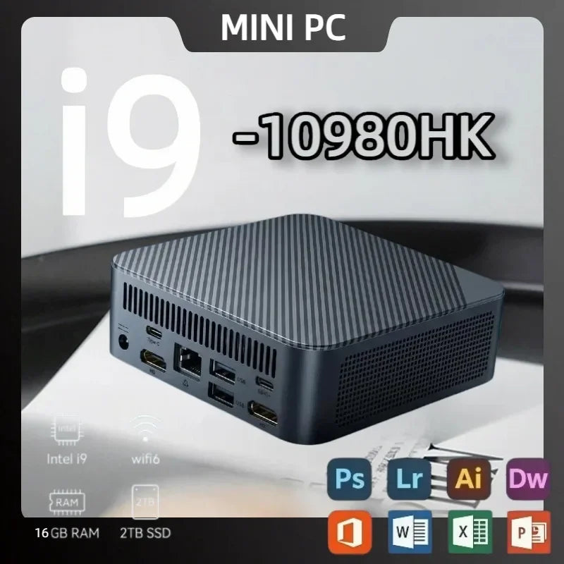 High Performance Mini PC Intel Core I9-10980HK Gamer Portable Computer 16GB RAM 2TB SSD FHD Bluetooth WiFi6 Gaming Office