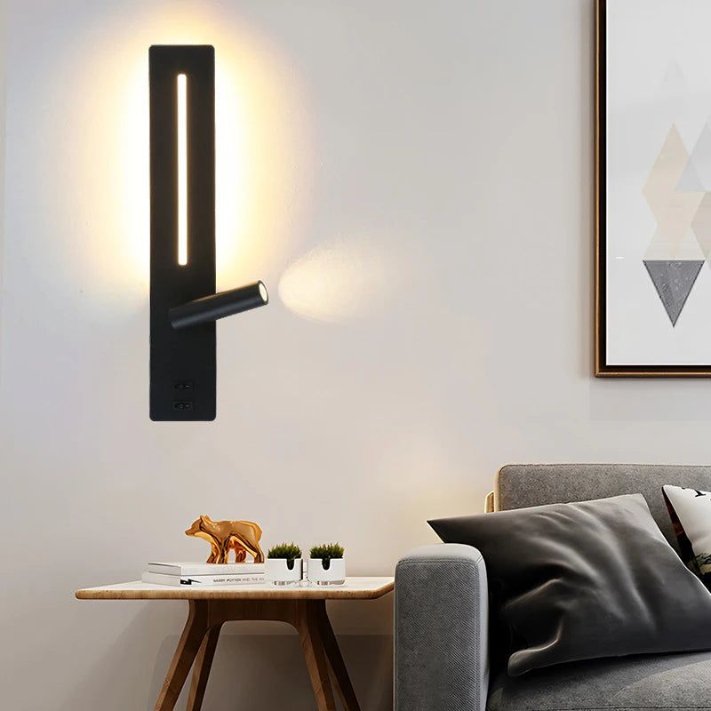 LED Wall Light Interior  Mobile Phone Charging USB Wall Lamps With Switch Bedroom Bedside Reading Lights Decoration Living Room