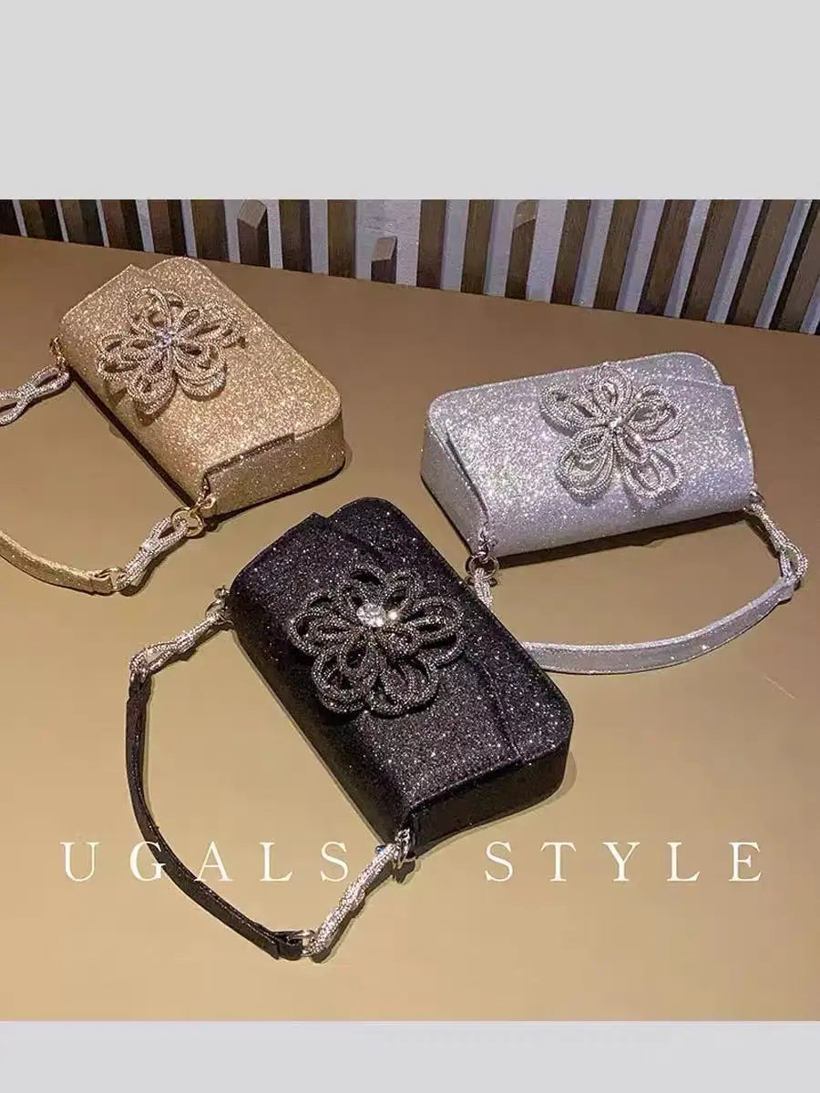 Bling Shiny Clutch Purse For Wedding Party Women Handbag Luxury Glitter Rhinestones Diamond Evening Bag Female Crossbody Bag