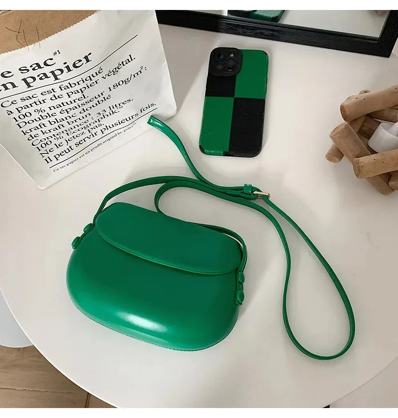 Candy Color Women's Saddle Shoulder Bag Casual Portable Female Small Clutch Handbags Sweet Fashion Ladies Purse Crossbody Bags