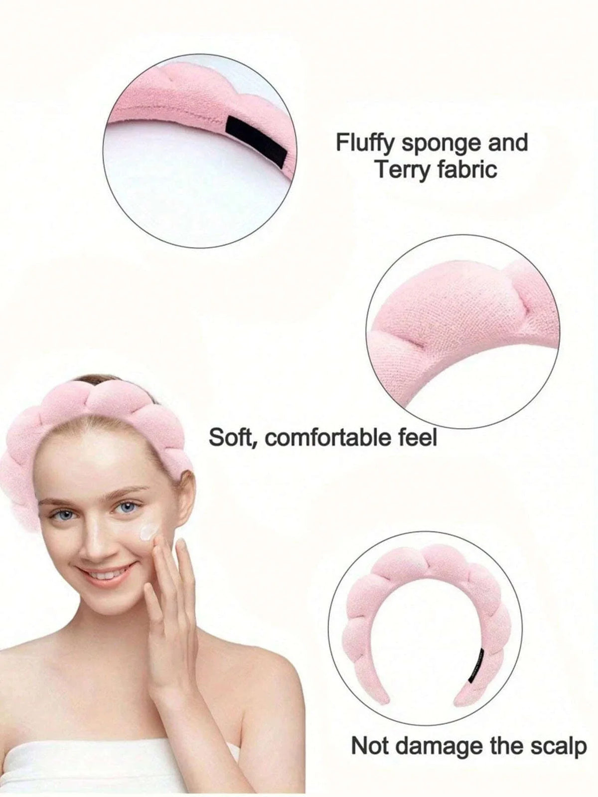 Soft and Comfortable - Face Wash, Makeup Women's Hair Accessories Luxury Fiber Spa Headband and Wristband 3 Piece Set