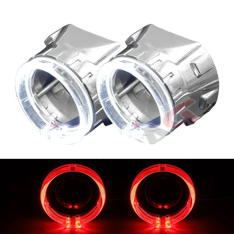 2.5 inch 80mm LED Angel Eyes Projector Shrouds WST Bi-xenon Bi-led Headlight Lenses Cover Mask Car Light Retrofit Accessories