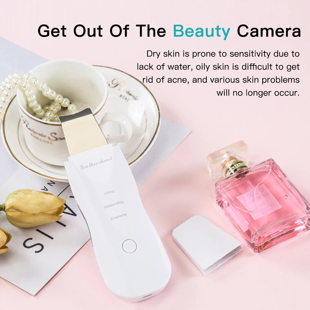Ultrasonic Peeling Machine Skin Care Blackhead Remover Device Face Cleaning Pore Cleanser Facial Lifting Massager Skin Scrubber
