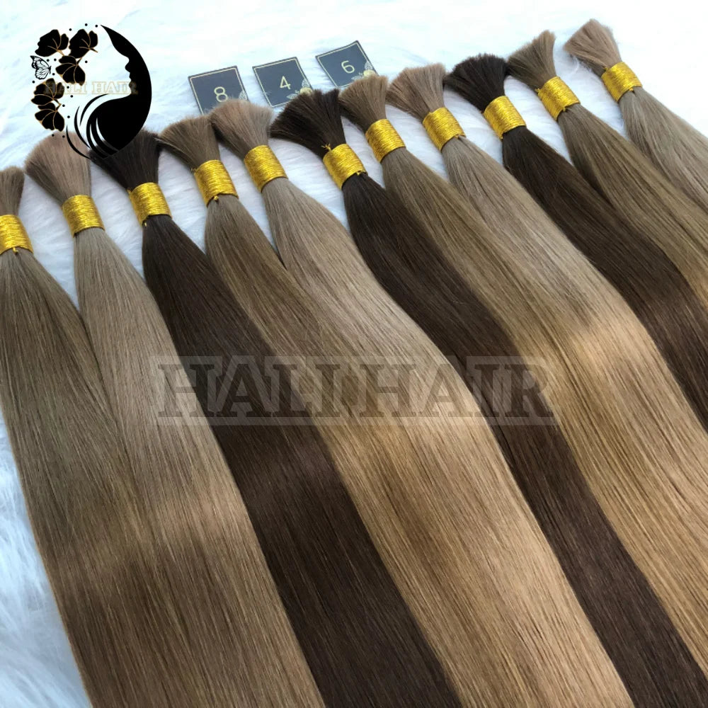 Virgin Remy Human Bulk Hair Extensions Super Double Drawn Vietnam Premium Quality with Raw Hair Hali Hair